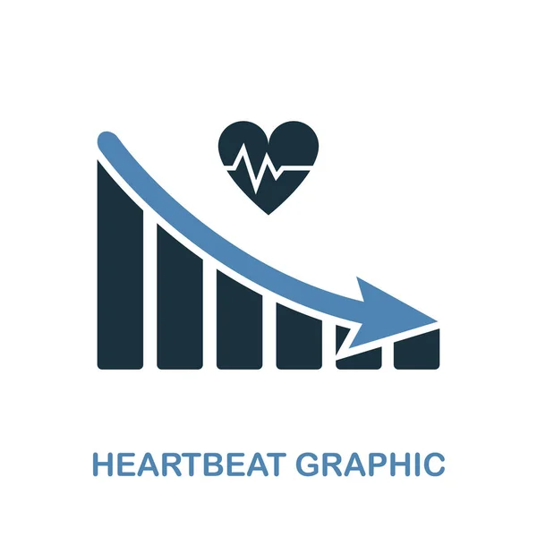 Herzschlag-Verringerung Grafik-Symbol. Monochromes Design aus der Diagrammsymbolsammlung. ui. Pixel perfekte einfache Piktogramm Herzschlag verringern Grafik-Symbol. Webdesign, Apps, Software, Drucknutzung. — Stockfoto