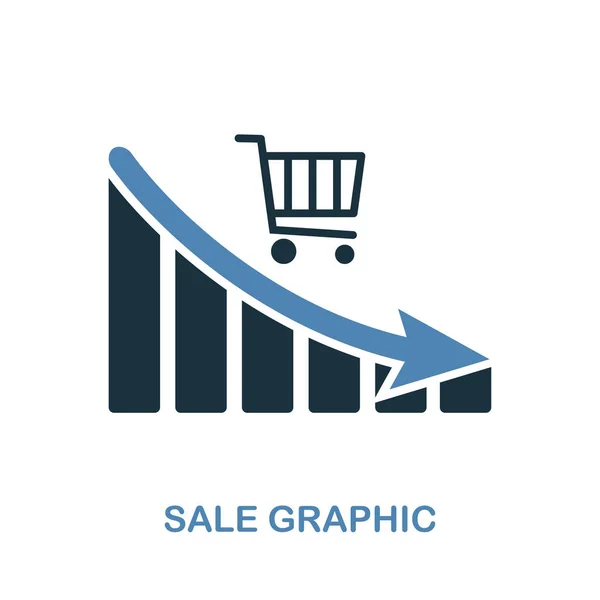 Sale Decrease Graphic icon. Monochrome style design from diagram icon collection. UI. Pixel perfect simple pictogram sale decrease graphic icon. Web design, apps, software, print usage. — Stock Photo, Image