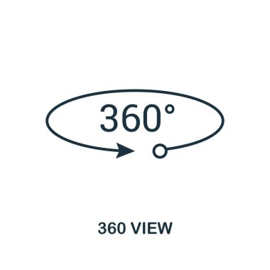 360 Görünüm simgesi. Tek renkli stil tasarım görsel aygıt simgesini koleksiyonundan. UI. Piksel mükemmel basit piktogram 360 Görünüm simgesi. Web Tasarım, apps, yazılım, yazdırma kullanımı.