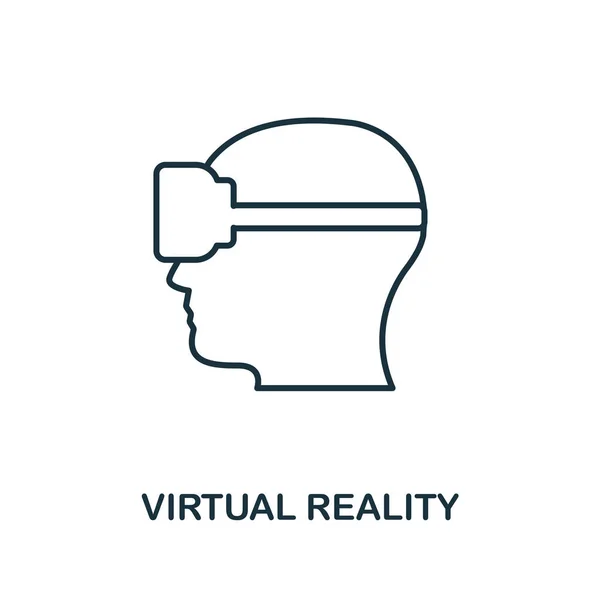 Значок виртуальной реальности. Монохромный дизайн из коллекции иконок визуальных устройств. UI. Пиктограмма идеальной простой пиктограммы виртуальной реальности. Веб-дизайн, приложения, программное обеспечение, использование печати . — стоковое фото