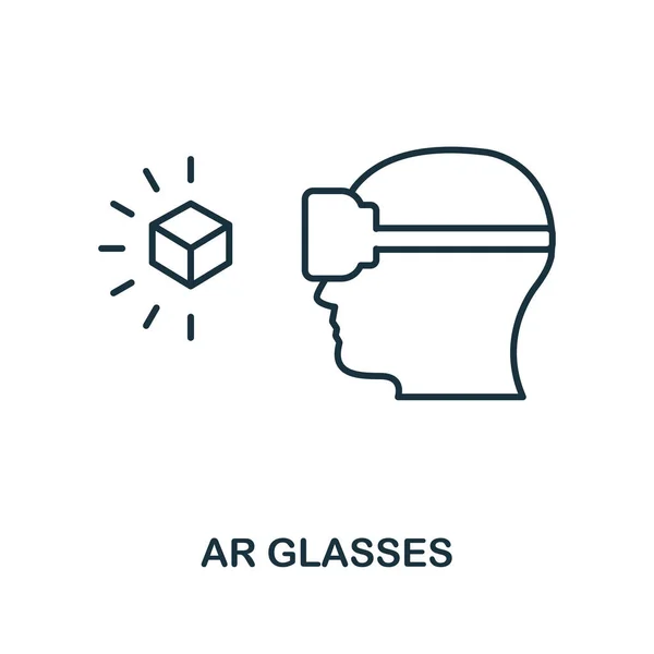 Augmented Reality Glasses icon. Monochrome style design from visual device icon collection. UI. Pixel perfect simple pictogram augmented reality glasses icon. Web design, apps, software, print usage.