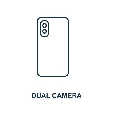 Çift kamera simgesi. Tek renkli stil tasarım görsel aygıt simgesini koleksiyonundan. UI. Piksel mükemmel basit piktogram çift kamera simgesi. Web Tasarım, apps, yazılım, yazdırma kullanımı.