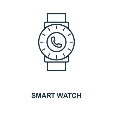 Akıllı Saat simgesi. Tek renkli stil tasarım görsel aygıt simgesini koleksiyonundan. UI. Piksel mükemmel basit piktogram akıllı Saat simgesi. Web Tasarım, apps, yazılım, yazdırma kullanımı.