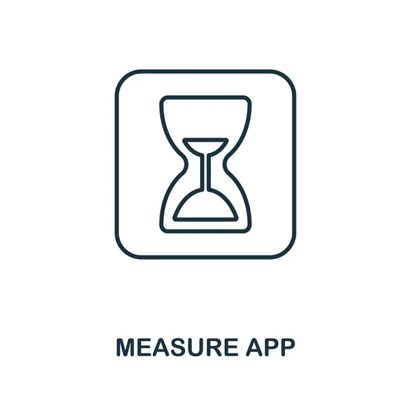 App-Icon messen. monochromes Design aus der Sammlung visueller Gerätesymbole. ui. Pixel perfekte einfache Piktogramm-Messung App-Symbol. Webdesign, Apps, Software, Drucknutzung. — Stockvektor