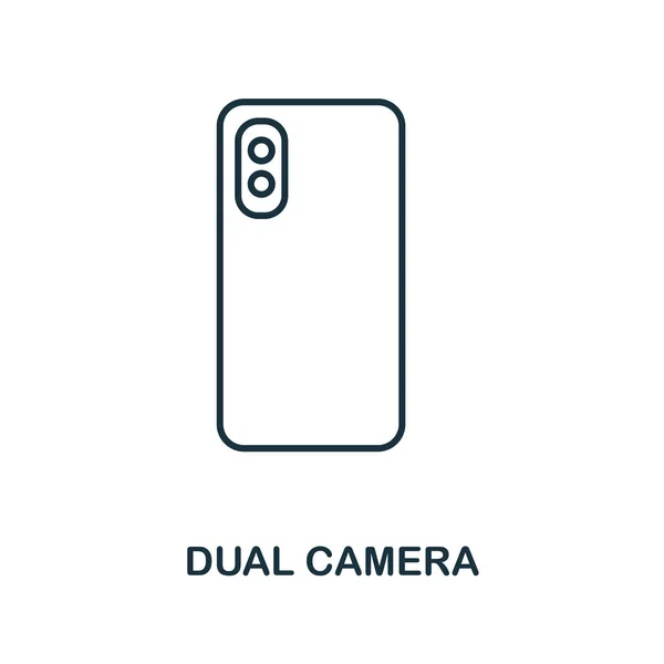 Çift kamera simgesi. Tek renkli stil tasarım görsel aygıt simgesini koleksiyonundan. UI. Piksel mükemmel basit piktogram çift kamera simgesi. Web Tasarım, apps, yazılım, yazdırma kullanımı. — Stok Vektör
