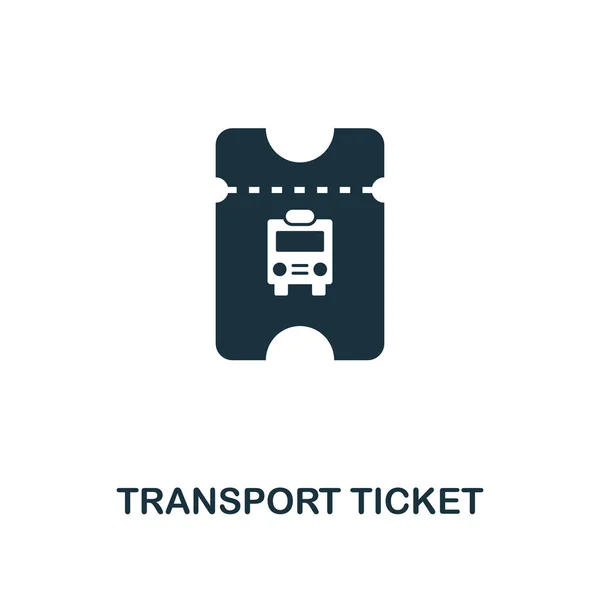 Значок Транспортного Билета Монохромный Дизайн Стиле Коллекции Городских Элементов Пиктограмма — стоковый вектор