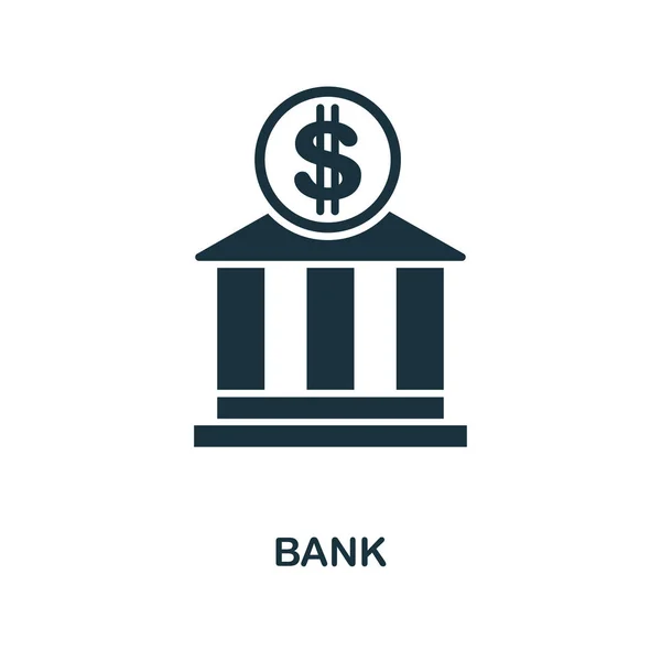 Bank Ikonen Monokrom Stil Design Från Stads Element Samling Pixel — Stock vektor