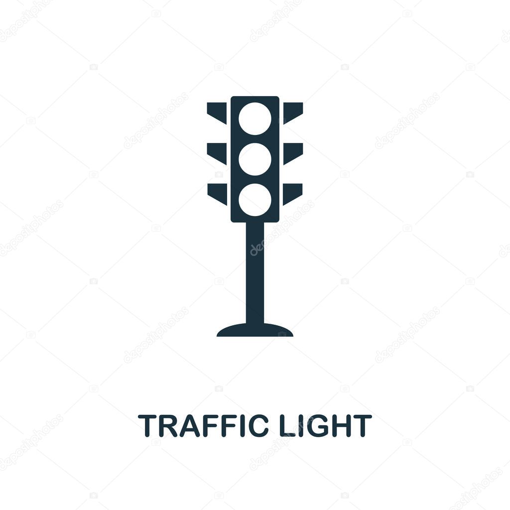 Traffic Light icon. Monochrome style design from city elements collection. UI. Pixel perfect simple pictogram traffic light icon. Web design, apps, software, print usage.