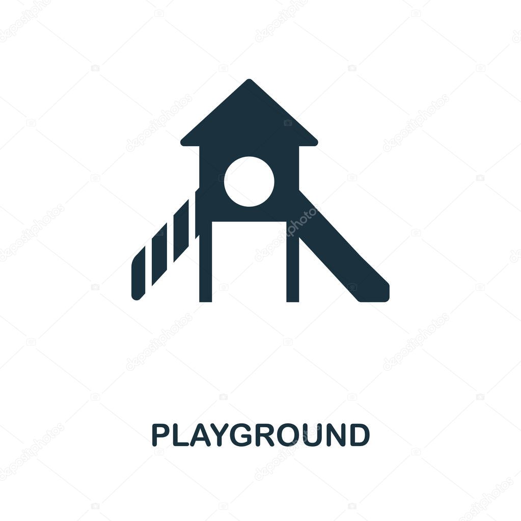 Playground icon. Monochrome style design from city elements collection. UI. Pixel perfect simple pictogram playground icon. Web design, apps, software, print usage.