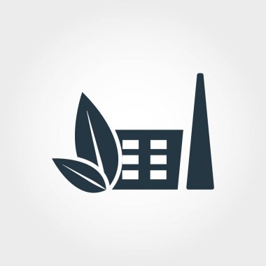 Eko fabrika simgesi. Tek renkli stil Tasarım Icon Collection. UI. Piksel mükemmel basit piktogram Eko fabrika simgesi. Web Tasarım, apps, yazılım, yazdırma kullanımı.