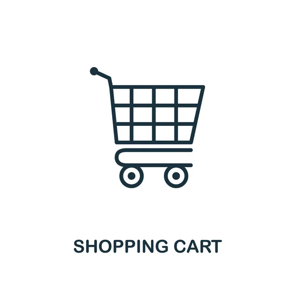 Ícone do carrinho de compras. Design de estilo monocromático da coleção de ícones de e-commerce. UI. Pixel perfeito pictograma simples ícone carrinho de compras. Web design, aplicativos, software, uso de impressão . — Fotografia de Stock