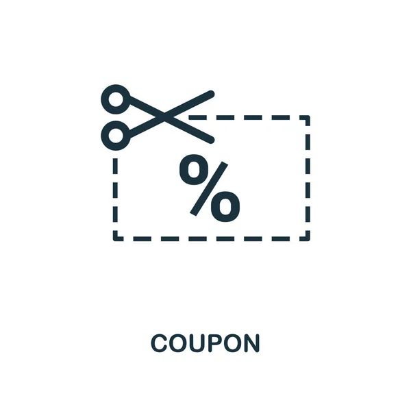 Coupon icon. Monochrome style design from e-commerce icon collection. UI. Pixel perfect simple pictogram coupon icon. Web design, apps, software, print usage.