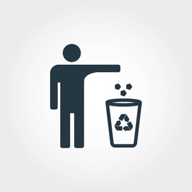 Geri dönüşüm Garbige simgesi. Tek renkli stil Tasarım Icon Collection. UI. Garbige simgesi geri dönüşüm piksel mükemmel basit piktogram. Web Tasarım, apps, yazılım, yazdırma kullanımı.