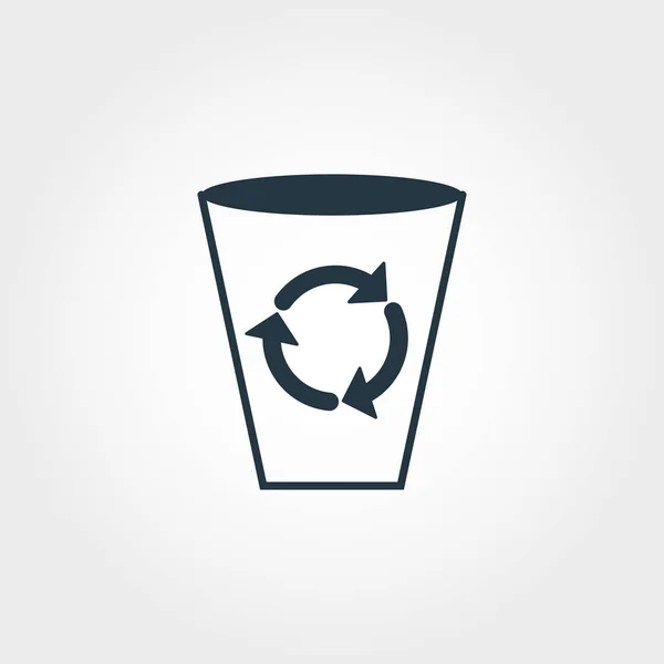 Значок мусорного контейнера. Монохромный дизайн из коллекции икон. UI. Pixel perfect simple pictogram trash icon. Веб-дизайн, приложения, программное обеспечение, использование печати . — стоковый вектор