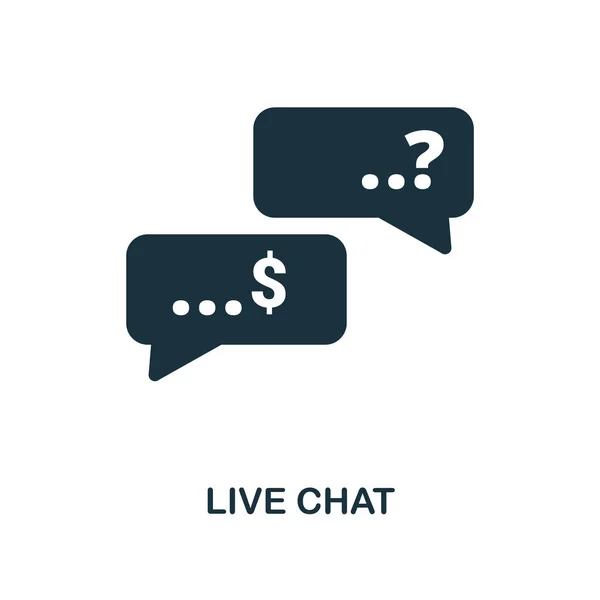 Live Chat icon. Monochrome style design from e-commerce icon collection. UI. Pixel perfect simple pictogram live chat icon. Web design, apps, software, print usage. — Stock Vector
