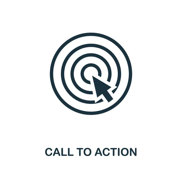 Call To Action icon. Monochrome style design from e-commerce icon collection. UI. Pixel perfect simple pictogram call to action icon. Web design, apps, software, print usage. — Stock Vector
