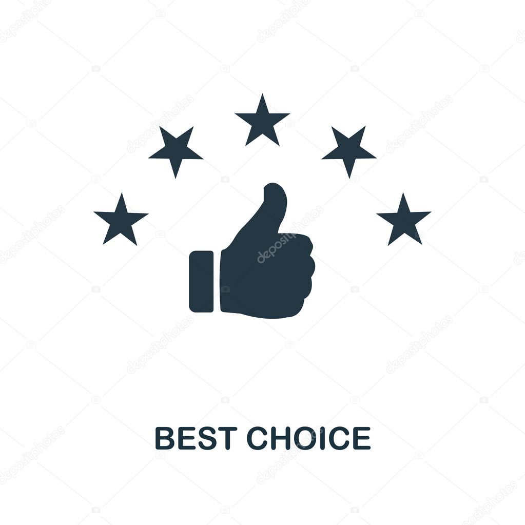 Best Choice icon. Monochrome style design from e-commerce icon collection. UI. Pixel perfect simple pictogram best choice icon. Web design, apps, software, print usage.
