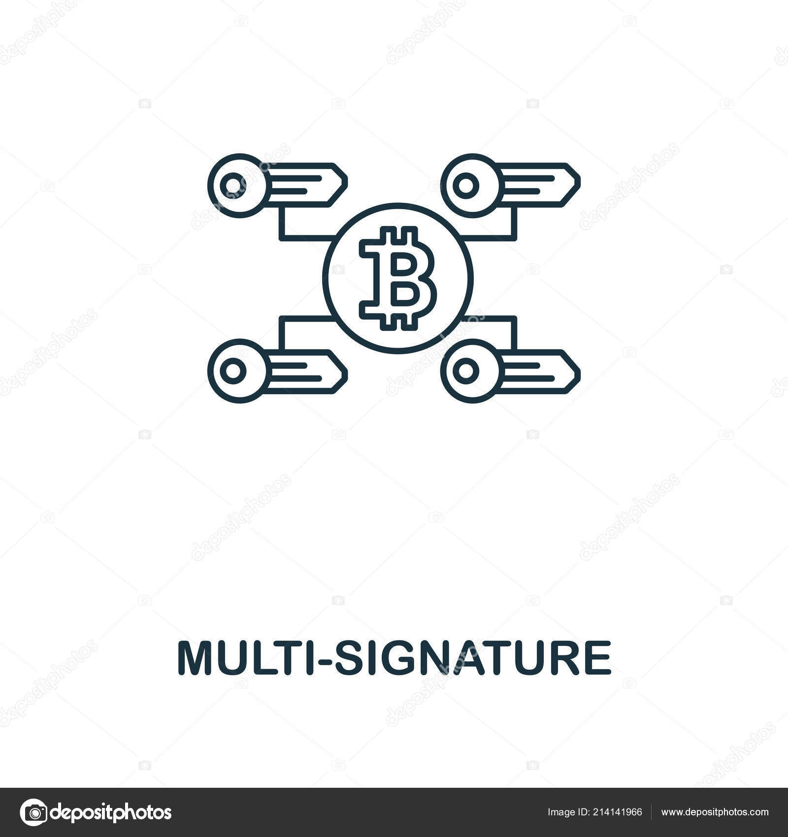 다중 서명 개요 아이콘입니다. 암호화 통화 아이콘 컬렉션에서 흑백 스타일 디자인입니다. Ui입니다. 픽셀 완벽 한 간단한 그림 개요 다중  서명 아이콘입니다. 웹 디자인, 애플 리 케이 션, 소프트웨어, 인쇄 사용. — 스톡