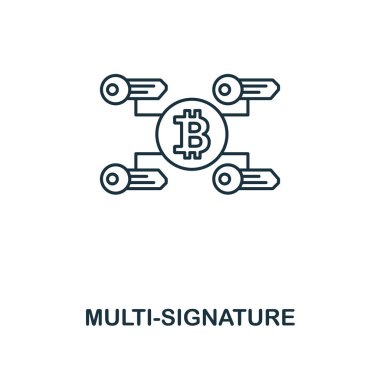 Multi-Signature outline icon. Monochrome style design from crypto currency icon collection. UI. Pixel perfect simple pictogram outline multi-signature icon. Web design, apps, software, print usage. clipart