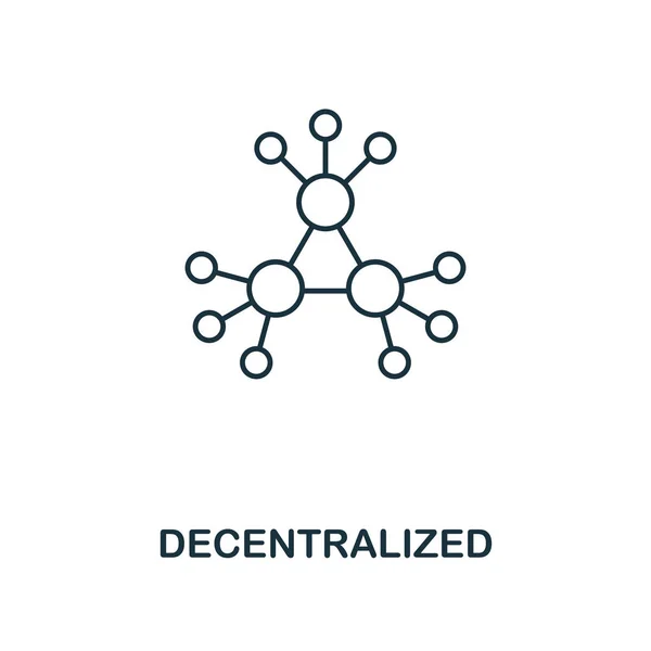 Gedecentraliseerde overzicht pictogram. Zwart-wit stijl ontwerp van crypto valuta icoon collectie. UI. Pixel perfect eenvoudige pictogram overzicht gedecentraliseerde pictogram. Web design, apps, software, print gebruik. — Stockfoto