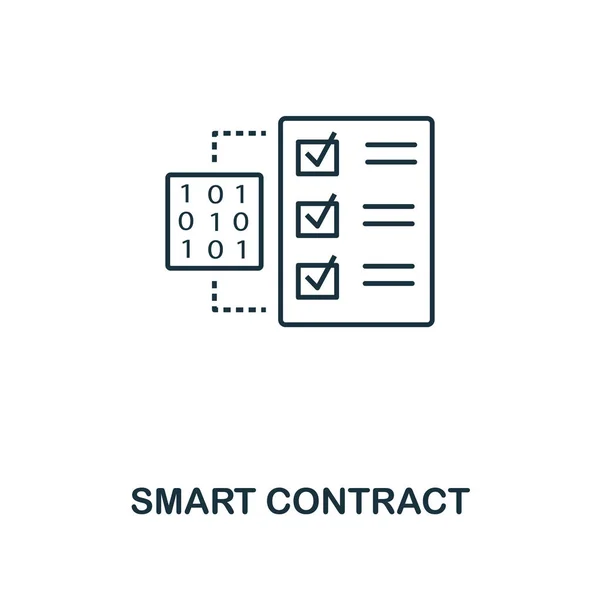Smart Contract outline icon. Monochrome style design from crypto currency icon collection. UI. Pixel perfect simple pictogram outline smart contract icon. Web design, apps, software, print usage. — Stock Photo, Image