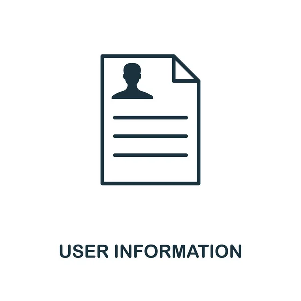 User Information icon. Monochrome style design from smm icon collection. UI. Pixel perfect simple pictogram user information icon. Web design, apps, software, print usage.