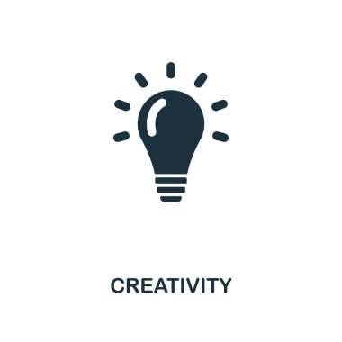 Yaratıcılık simgesi. Tek renkli stil tasarım iş Icon Collection. UI. Piksel mükemmel basit piktogram yaratıcılık simgesi. Web tasarım, apps, yazılım, yazdırma kullanımı.