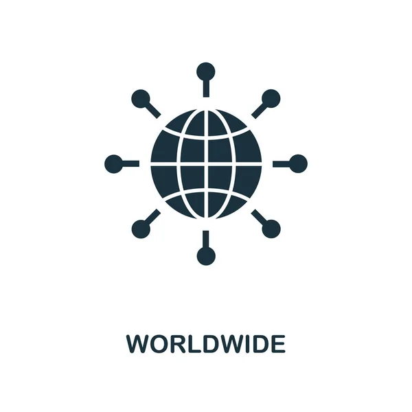 Worldwide icon. Monochrome style design from business icon collection. UI. Pixel perfect simple pictogram worldwide icon. Web design, apps, software, print usage. — Stock Photo, Image