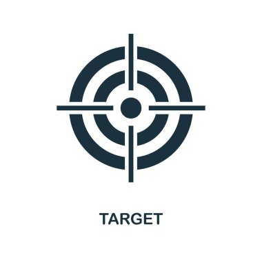 Hedef simgesi. Tek renkli stil tasarım iş Icon Collection. UI. Piksel mükemmel basit piktogram hedef simgesini. Web Tasarım, apps, yazılım, yazdırma kullanımı.