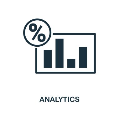 Analytics simgesi. Tek renkli stil tasarım iş Icon Collection. UI. Piksel mükemmel basit piktogram analytics simgesi. Web Tasarım, apps, yazılım, yazdırma kullanımı.