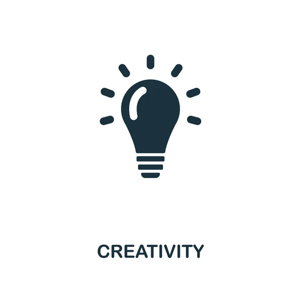 Ikone der Kreativität. monochromes Design aus der Sammlung von Unternehmensikonen. ui. Pixel perfekte einfache Piktogramm Kreativität Symbol. Webdesign, Apps, Software, Drucknutzung. — Stockvektor