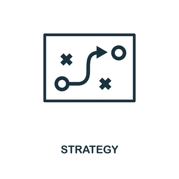 Strategi-ikonen. Svartvit stil design från business ikon insamling. UI. Pixel perfekt enkel piktogram strategi ikonen. Webbdesign, appar, programvara, utskriftsvolymer. — Stock vektor