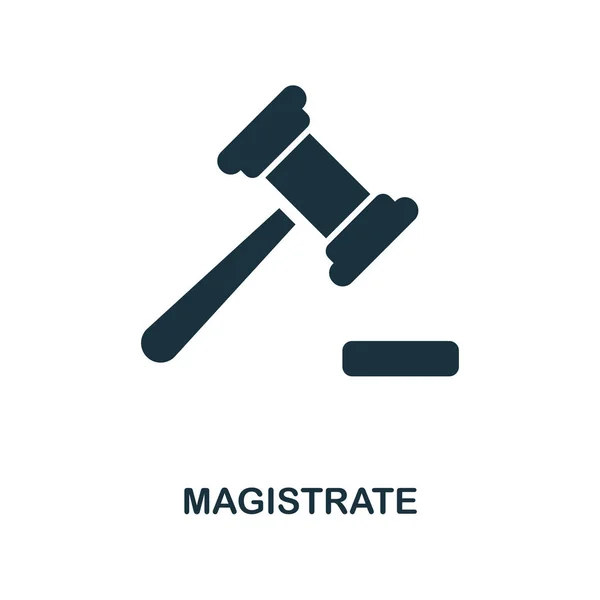 Magistrate icon. Monochrome style design from business icon collection. UI. Pixel perfect simple pictogram magistrate icon. Web design, apps, software, print usage. — Stock Vector