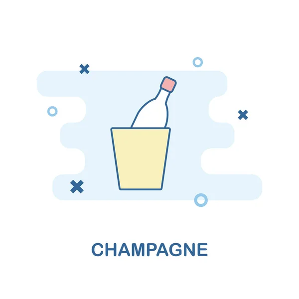 Ícone criativo de champanhe na cor. Ilustração de elemento simples. Design de símbolo de conceito de champanhe da coleção Bar and Restaurant. Perfeito para web design, aplicativos, software, impressão . — Fotografia de Stock