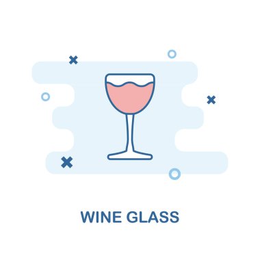 Renkli şarap cam yaratıcı simgesi. Basit öğe örnek. Cam kavramı sembol tasarımdan şarap Bar ve Restoran koleksiyonu. Web tasarımı için mükemmel, apps, yazılım, yazdırma.