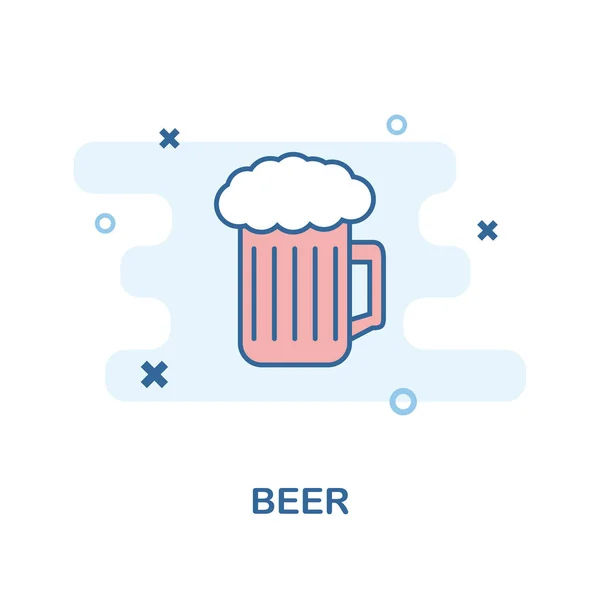 Icono creativo de cerveza en color. Ilustración de elementos simples. Diseño del símbolo del concepto de cerveza de la colección Bar and Restaurant. Perfecto para diseño web, aplicaciones, software, impresión . — Archivo Imágenes Vectoriales