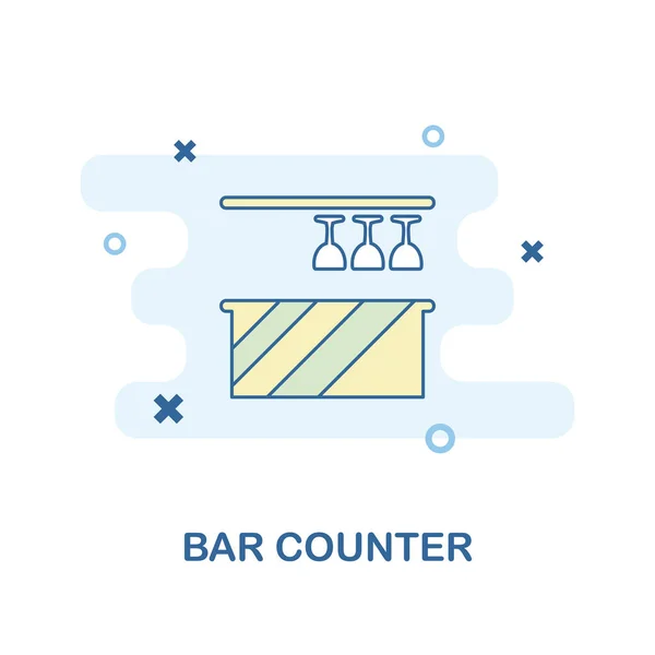 Renkli Bar Counter yaratıcı simgesi. Basit öğe örnek. Bar Counter kavramı sembol tasarımdan Bar ve Restoran koleksiyonu. Web tasarımı için mükemmel, apps, yazılım, yazdırma. — Stok Vektör