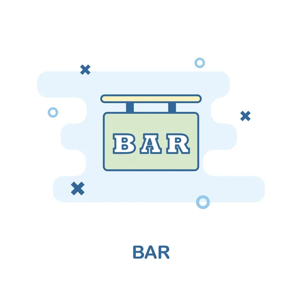 Renkli Bar işareti yaratıcı simgesi. Basit öğe örnek. Bar işareti kavramı sembol tasarımdan Bar ve Restoran koleksiyonu. Web tasarımı için mükemmel, apps, yazılım, yazdırma. — Stok Vektör