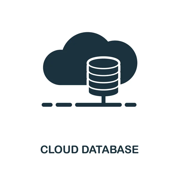 Cloud Database icon. Monochrome style design from big data icon collection. UI. Pixel perfect simple pictogram cloud database icon. Web design, apps, software, print usage.