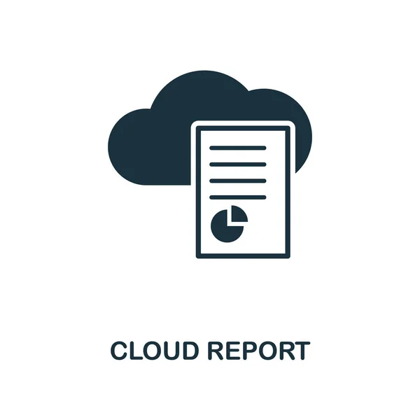Cloud Report icon. Monochrome style design from big data icon collection. UI. Pixel perfect simple pictogram cloud report icon. Web design, apps, software, print usage.