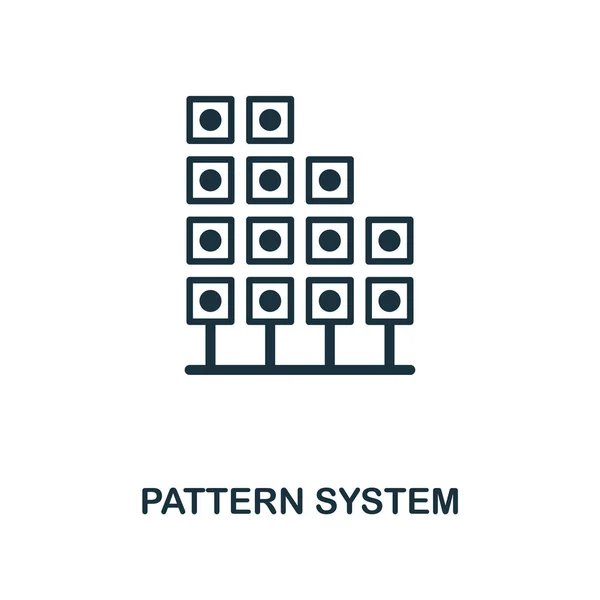 Icono del sistema de patrones. Diseño de estilo monocromático de la colección de iconos de big data. Interfaz. Pixel perfecto pictograma simple icono del sistema de patrón. Diseño web, aplicaciones, software, uso de impresión . —  Fotos de Stock
