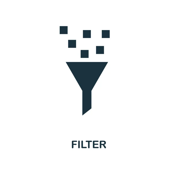 Filterpictogram. Zwart-wit stijl ontwerp van grote pictogram gegevensverzameling. UI. Pixel perfect eenvoudige pictogram filterpictogram. Web design, apps, software, print gebruik. — Stockfoto