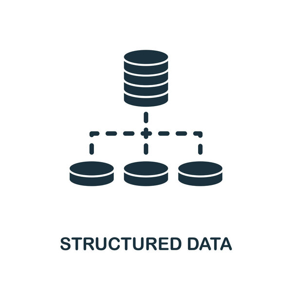 Structured Data icon. Monochrome style design from big data icon collection. UI. Pixel perfect simple pictogram structured data icon. Web design, apps, software, print usage.