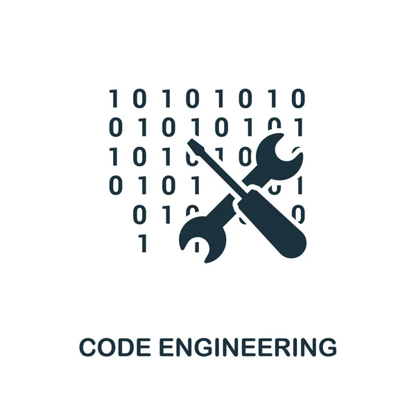 Code Engineering icon. Monochrome style design from big data icon collection. UI. Pixel perfect simple pictogram code engineering icon. Web design, apps, software, print usage. — Stock Vector