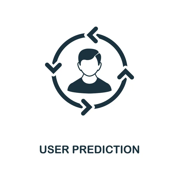 Kullanıcı tahmin simgesi. Tek renkli stil tasarım büyük veri simgesi koleksiyonundan. UI. Piksel mükemmel basit piktogram kullanıcı tahmin simgesi. Web Tasarım, apps, yazılım, yazdırma kullanımı. — Stok Vektör