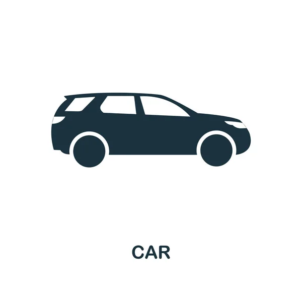 Het pictogram van de auto. Zwart-wit stijl ontwerp. UI. Pixel perfect eenvoudige auto symboolpictogram. Web design, apps, software, print gebruik. — Stockfoto