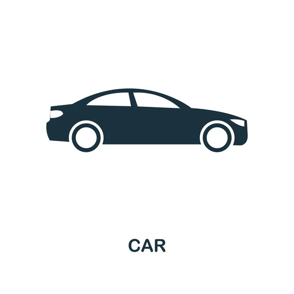 Icono del coche. Diseño de estilo monocromo. Interfaz. Pixel icono de coche símbolo simple perfecto. Diseño web, aplicaciones, software, uso de impresión . —  Fotos de Stock