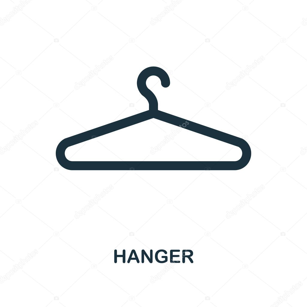 Hanger icon. Monochrome style design. UI. Pixel perfect simple symbol hanger icon. Web design, apps, software, print usage.