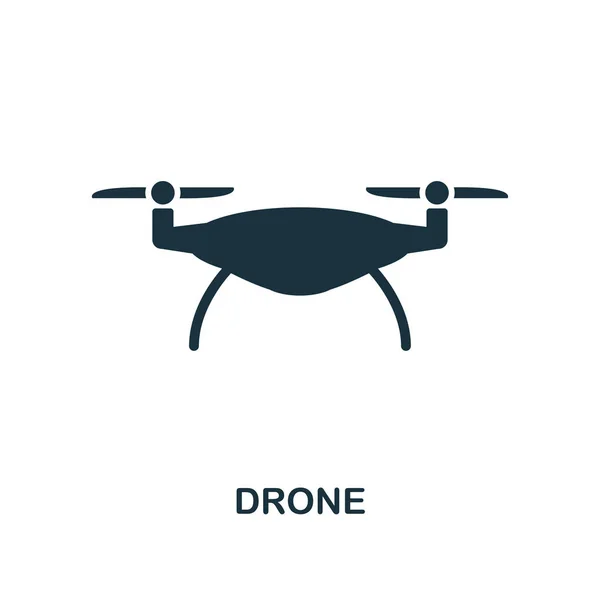 Drone icon. Fekete-fehér stílusban. UI. Pixel tökéletes egyszerű szimbólum drone icon. Web design, alkalmazások, szoftverek, nyomtatási használat. — Stock Vector