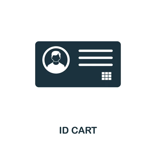 Průkaz totožnosti ikona. Monochromatický styl design. UI. Pixelů dokonalý jednoduchý symbol id karet ikona. Web design, aplikace, software, tisk použití. — Stockový vektor